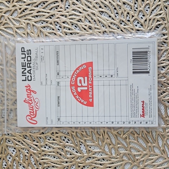 Rawlings System-17 Baseball & Softball Line-Up Cards - Picture 2 of 4